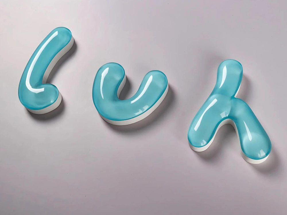 定制果冻字、“可爱”、“Q弹”